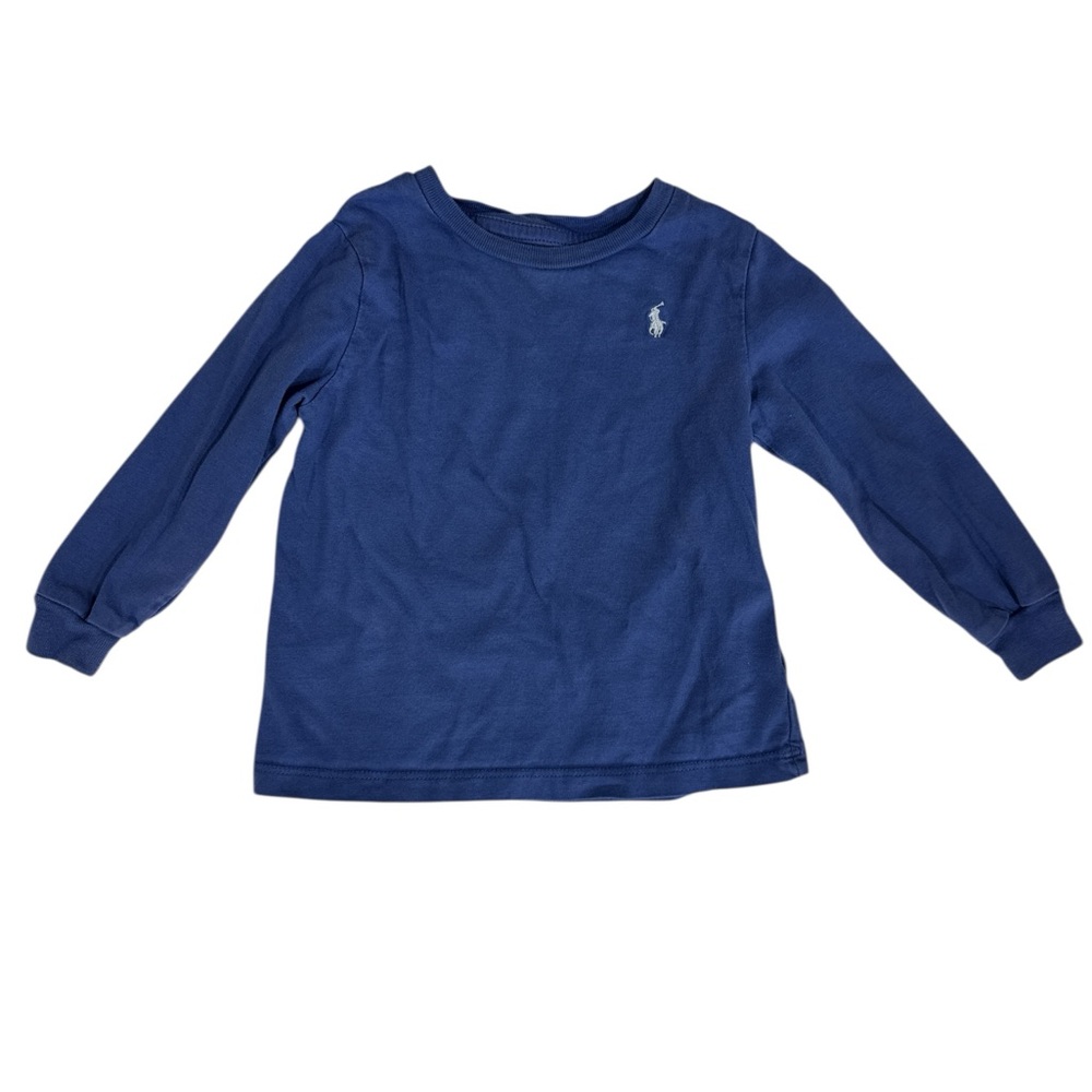 Ralph Lauren Blue Long Sleeve Tee with Crew Neck 18 months
